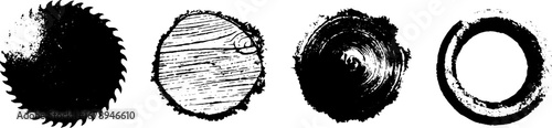 Black and white stencil collection of grungy rusty patterns for design