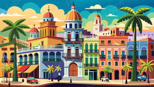 The Old Havana Historic Centre in Cuba radiates colonial charm with colorful facades, baroque churches, and lively plazas, where history mingles with vibrant music and timeless Caribbean atmosphere.