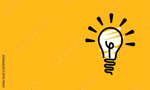 the idea is a light bulb. the text business. abstract light bulb on a white background. create a cover or poster. Vector orange, black.