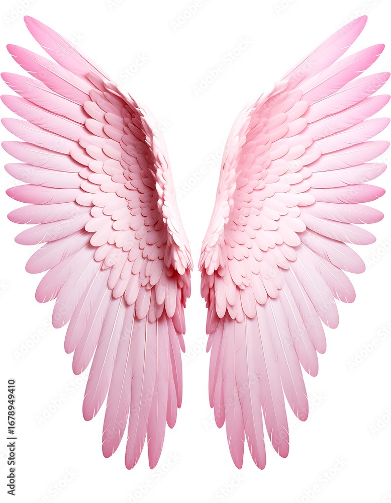 Obraz premium Pair of delicate, pastel pink angel wings