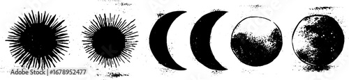 Mystical tarot symbols black and white stencil collection for creative designs