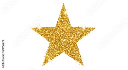 Golden glitter star graphic design element