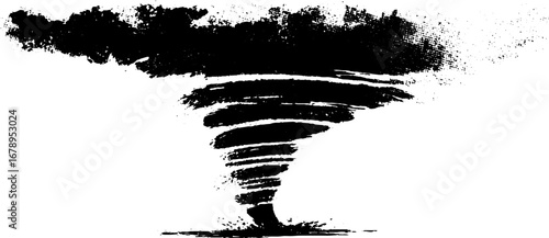 Black and white tornado stencil illustration set for urban design projects