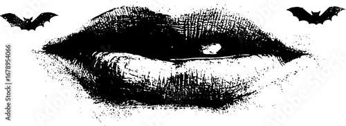 Gothic vampire theme with stencil and bats for creative designs