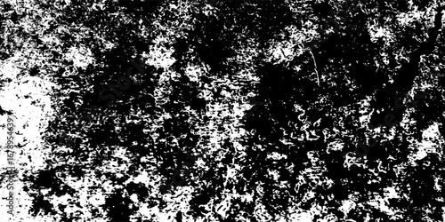 Grunge black bg with rust or dirt texture. Aged metal. Old wall or floor with corrosion or weathered trace. Abstract vintage background. Vector illustration