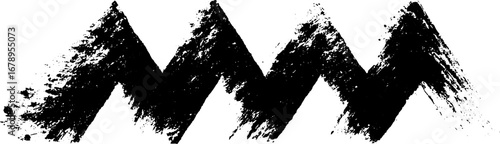 Black and white zigzag stencil design for urban art and decor