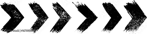 Grunge zigzag arrow stencil set in black and white for urban design projects