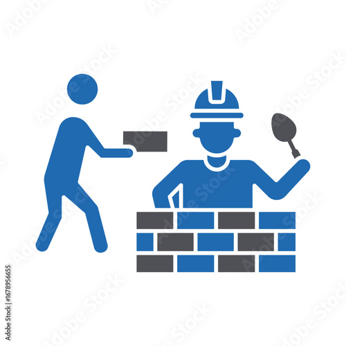 Bricklayer Vector Icon which can easily modify or edit