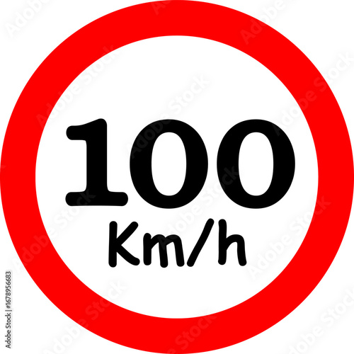 Speed Limit 100 kmh Sign