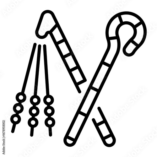 A line style icon showing crook flail