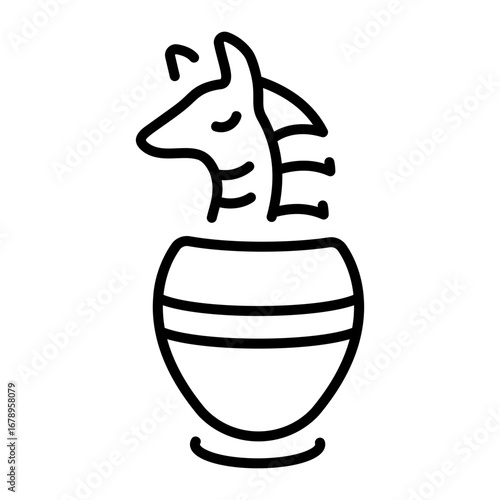 A linear style icon representing canopic jar