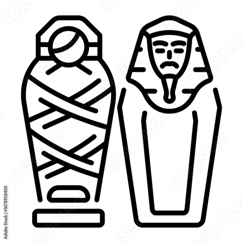 A linear style icon representing mummy