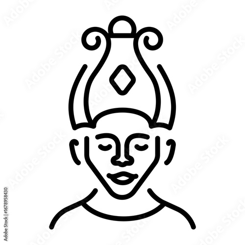 An outline style icon depicting osiris