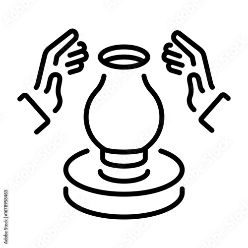 An outline style icon depicting pottery
