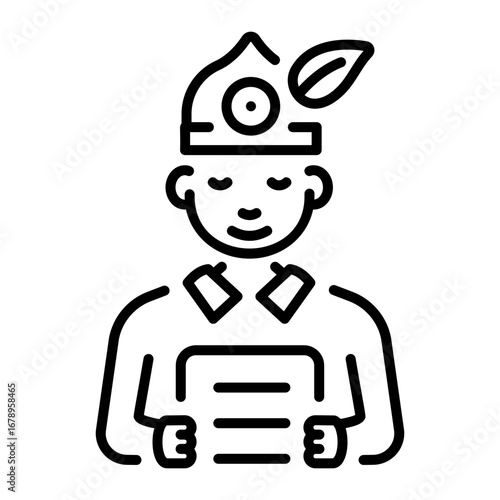 A line style icon showing royal scribe