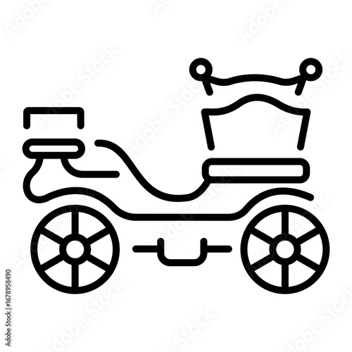 A linear style icon representing royal chariot
