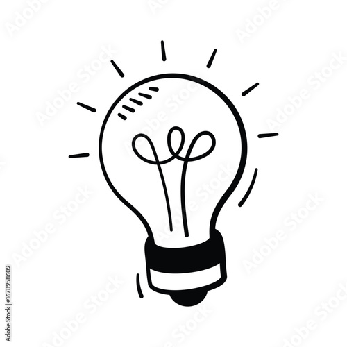 Well designed icon of Light bulb, concept of business idea, creativity, finance, innovation.