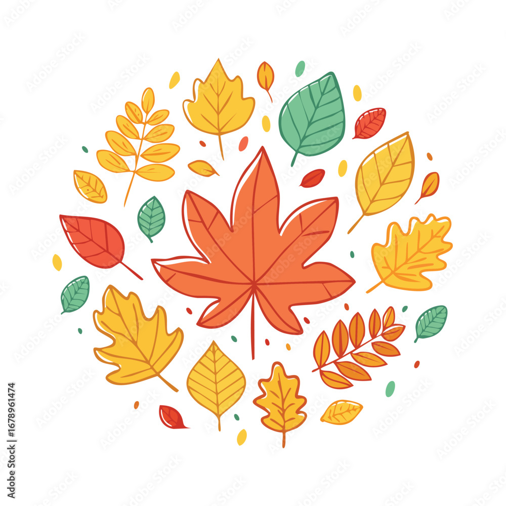 Obraz premium autumn leaves vector illustration