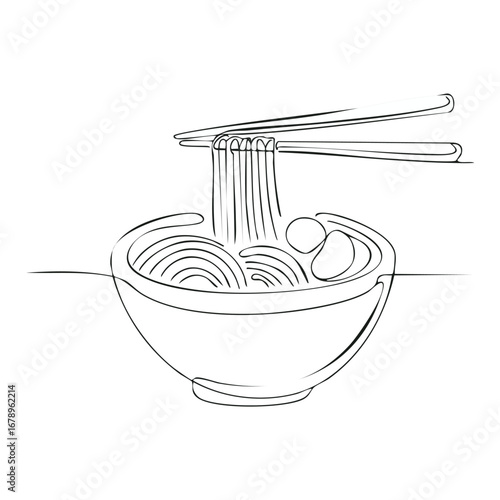 Vector illustration of a bowl of soup or coffee with a spoon