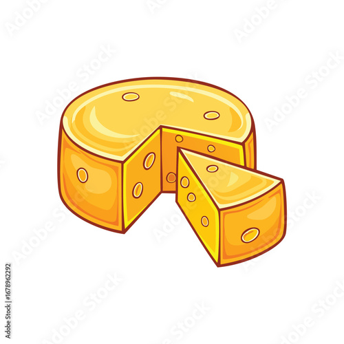 rounded cheese with a pieces