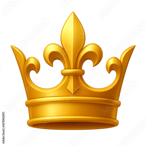 Majestic Golden 3D Crown Rendered
