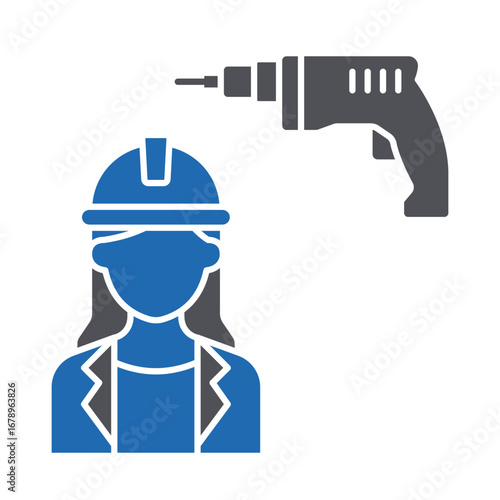 Drill machine Vector Icon which can easily modify or edit