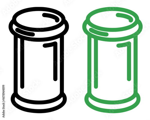 Simple Cylindrical Column Icons A Clear Illustration of Design Elements for Diverse Creative Projects