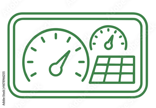 Gauges and meters on a dashboard indicating performance and data monitoring for optimal control and efficiency