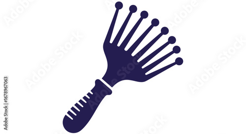 Detailed illustration of a hairbrush ideal for hair care and styling purposes.