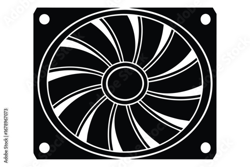 cooling fan silhouette vector art icon