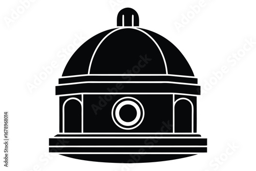 dome camera silhouette vector art icon