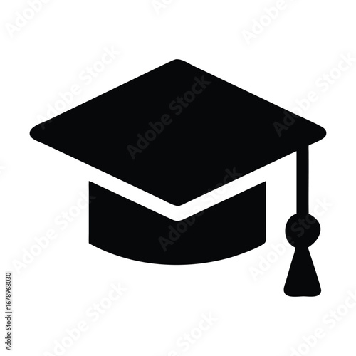 Graduation cap symbol of education illustration design