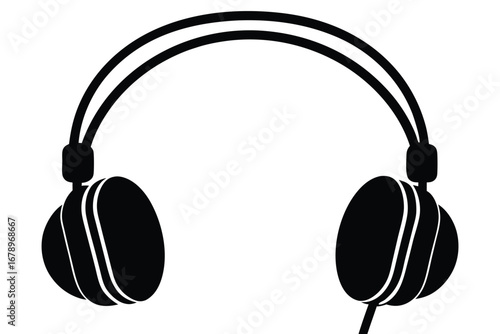 earphones silhouette vector art icon