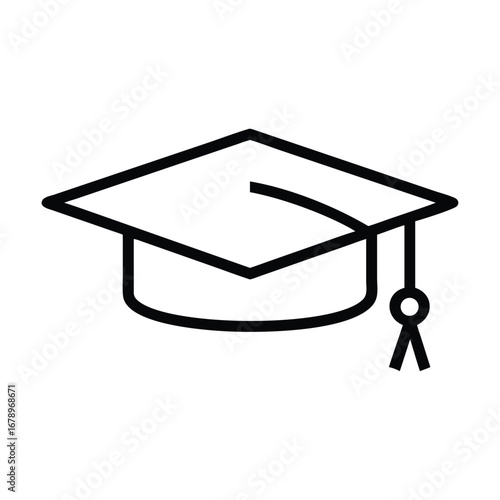 Graduation cap symbol of education illustration design
