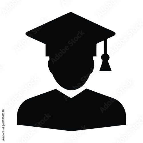 Graduation cap symbol of education illustration design