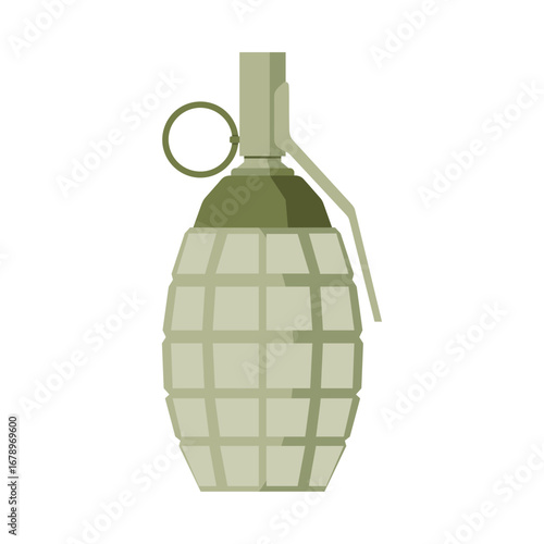 Isolated illustration of a hand grenade a symbol of conflict and weaponry