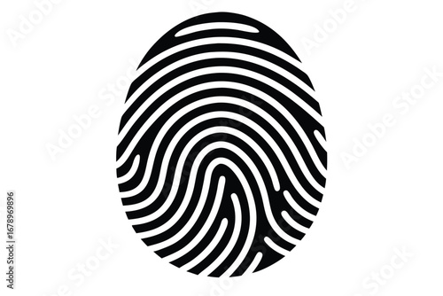 fingerprint scanner silhouette vector art icon