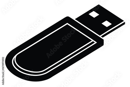 flash drive silhouette vector art icon