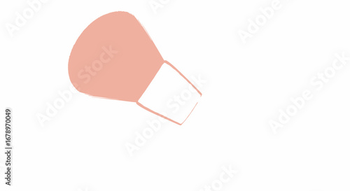 Minimalist illustration of a soft cosmetic makeup brush.