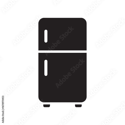 Refigerator silhouette black and white vector icon