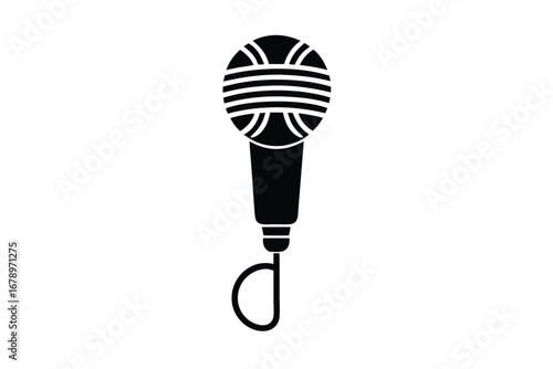 lavalier mic silhouette vector art icon