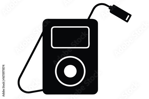 mp3 player silhouette vector art icon