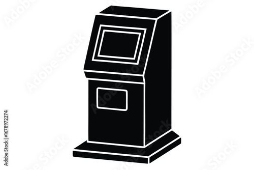 parking ticket machine silhouette vector art icon