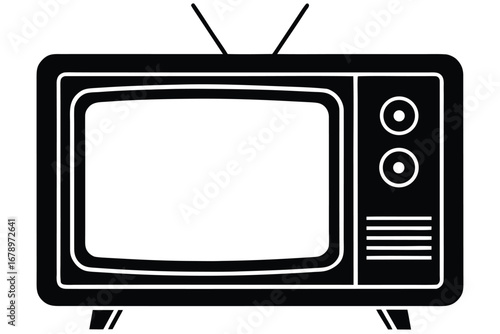 portable tv silhouette vector art icon