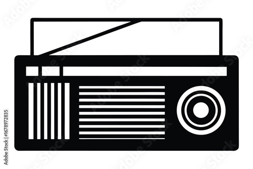 radio silhouette vector art icon