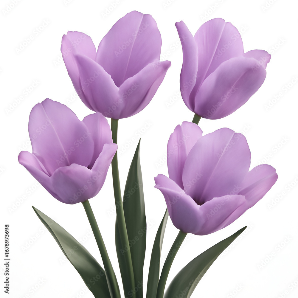 Fototapeta premium purple tulips isolated on white