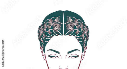 Woman with a Crown Braid Hairstyle.
