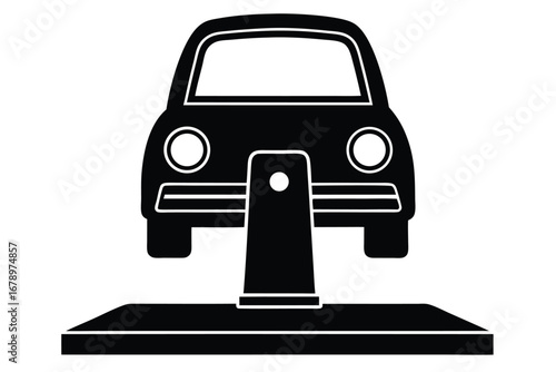 smart parking meter silhouette vector art icon
