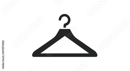 Simple Black and White Clothes Hanger Illustration.