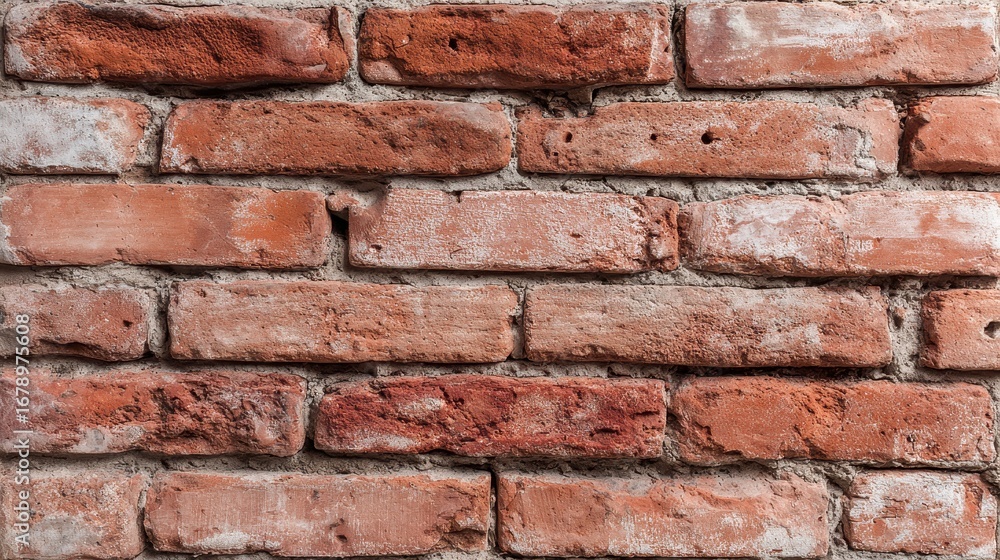 Obraz premium Peach Tile Brick Wall Background with Texture of Old Stone Wall